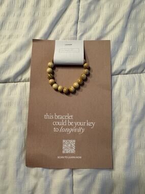 NWT Erica Weir Wellness Beaded Bracelet Unisex Wooden New Longevity